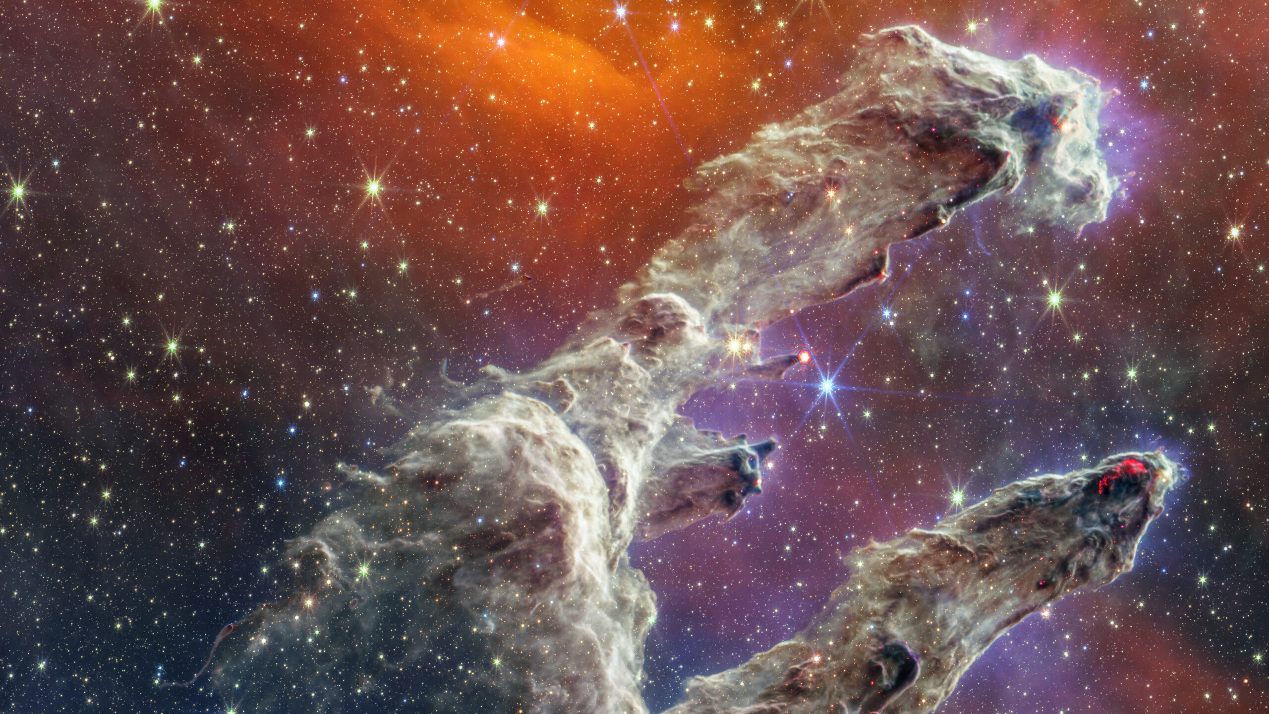 The Pillars of Creation viewed by the James Webb Space Telescope