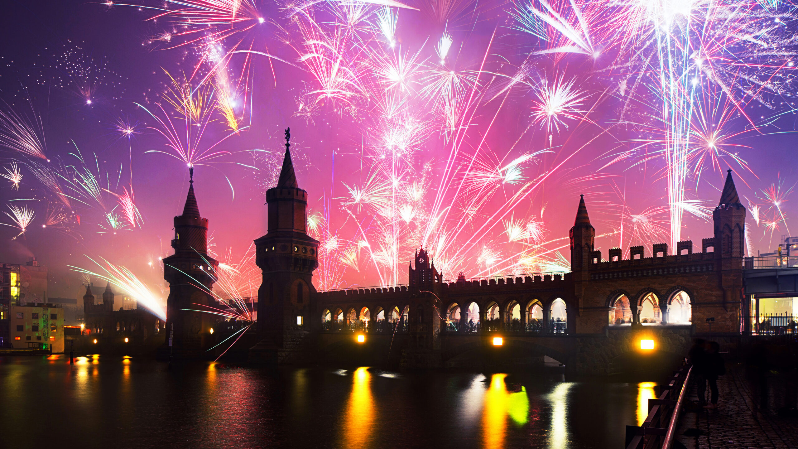 New Year's Eve, Oberbaum Bridge, Berlin, Germany