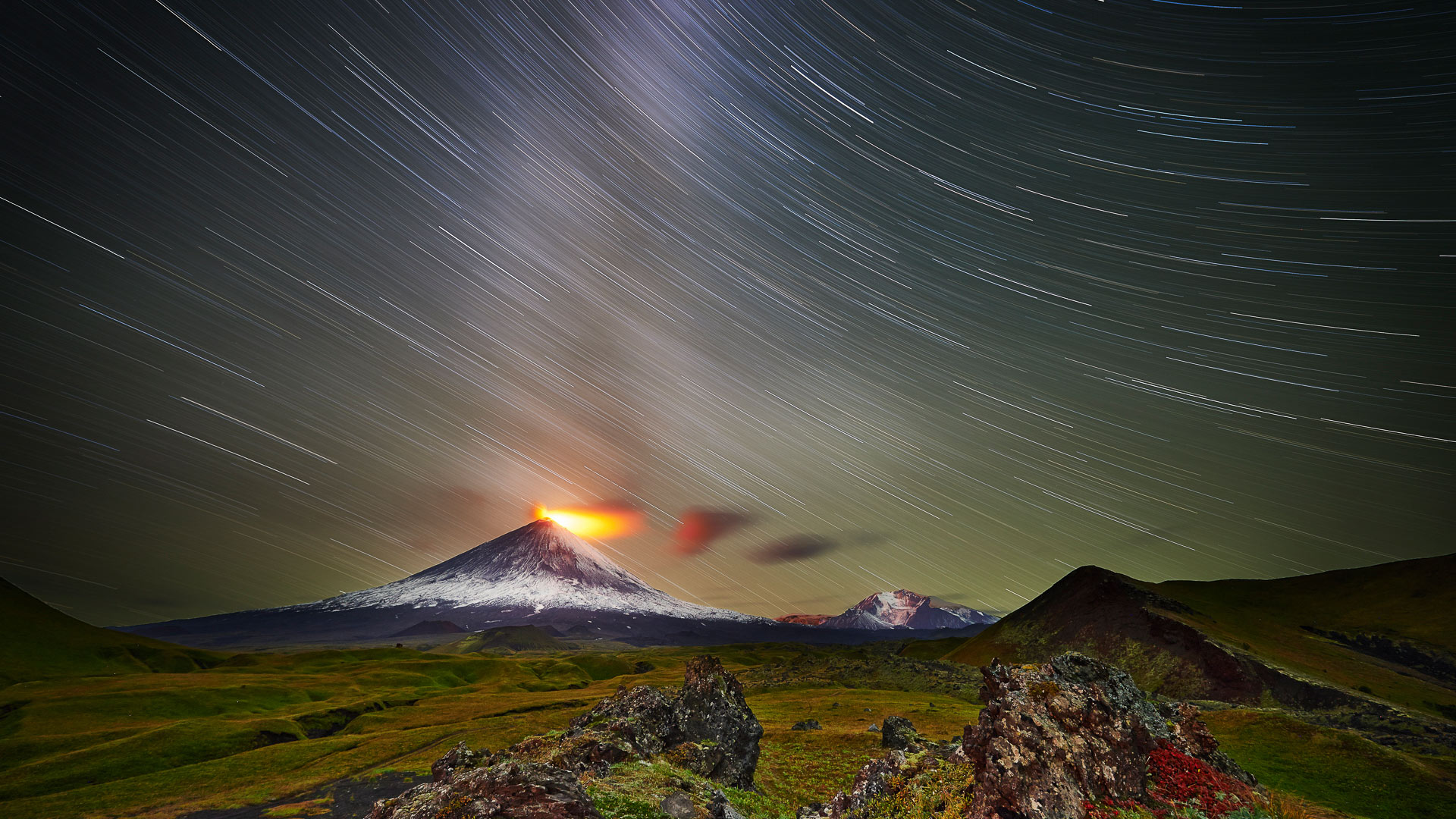 Klyuchevskaya Sopka volcano activity, Kamchatka Peninsula, Russia