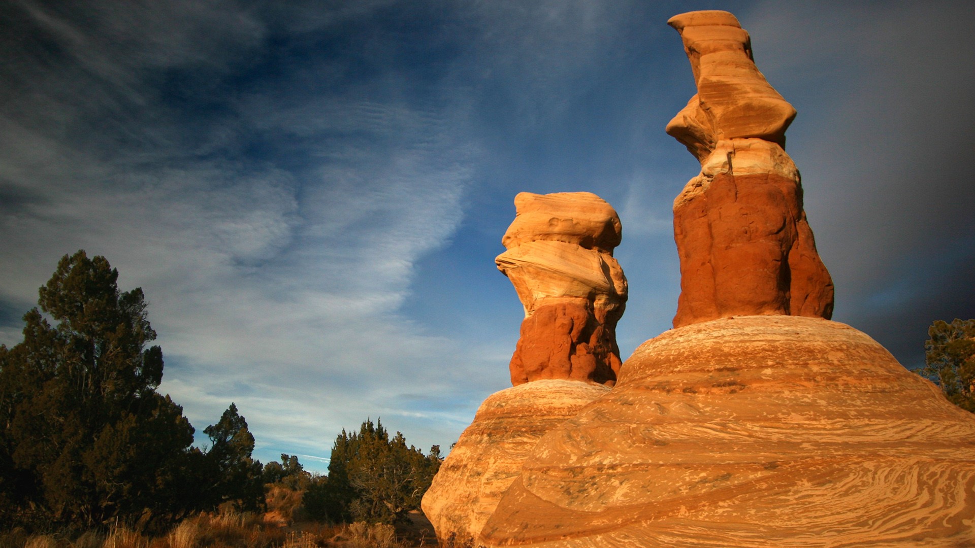 Humanoid formations at Devil's Garden near Escalante before sunset, Utah, USA