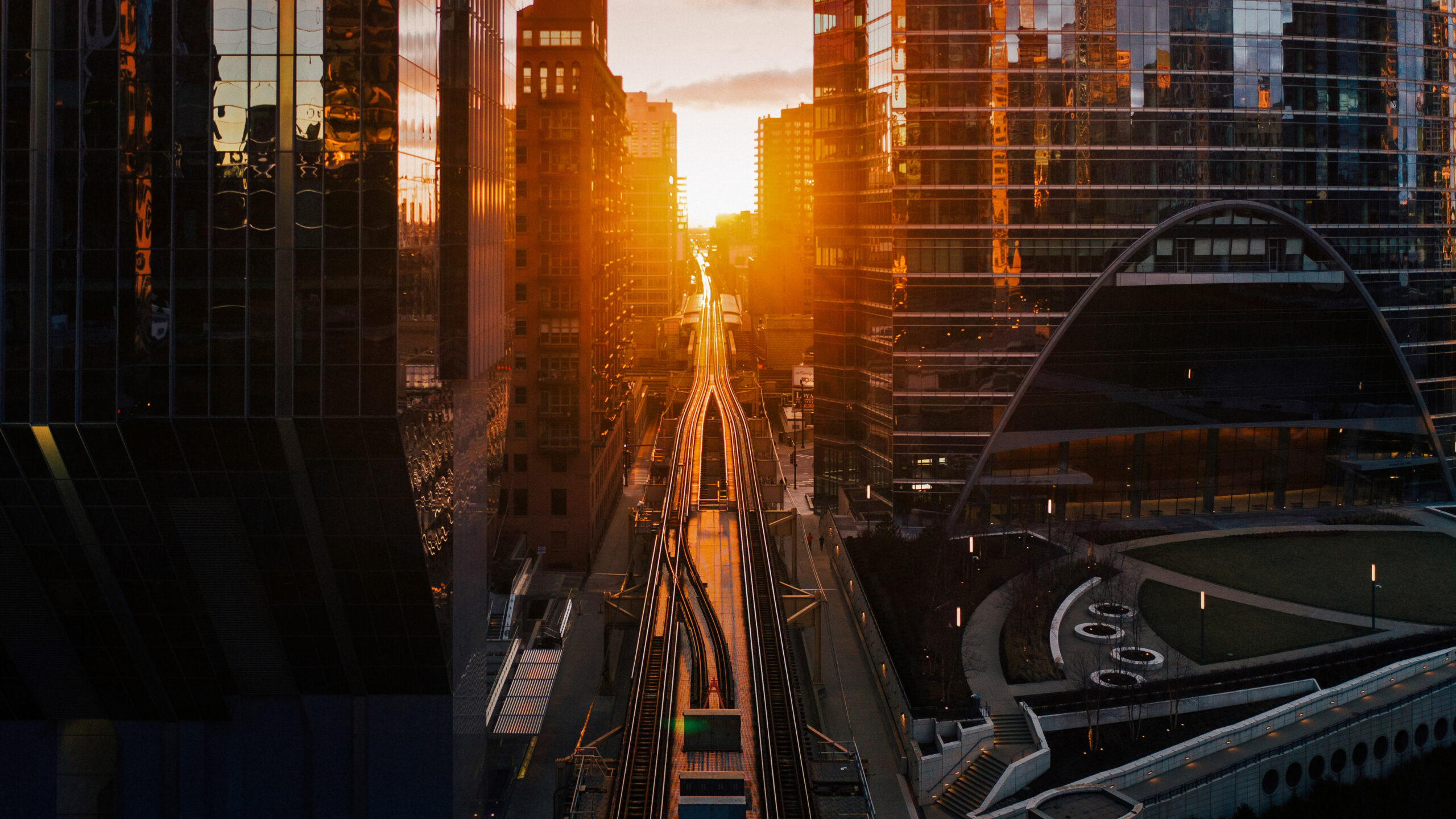 Chicagohenge sunset, Chicago, Illinois