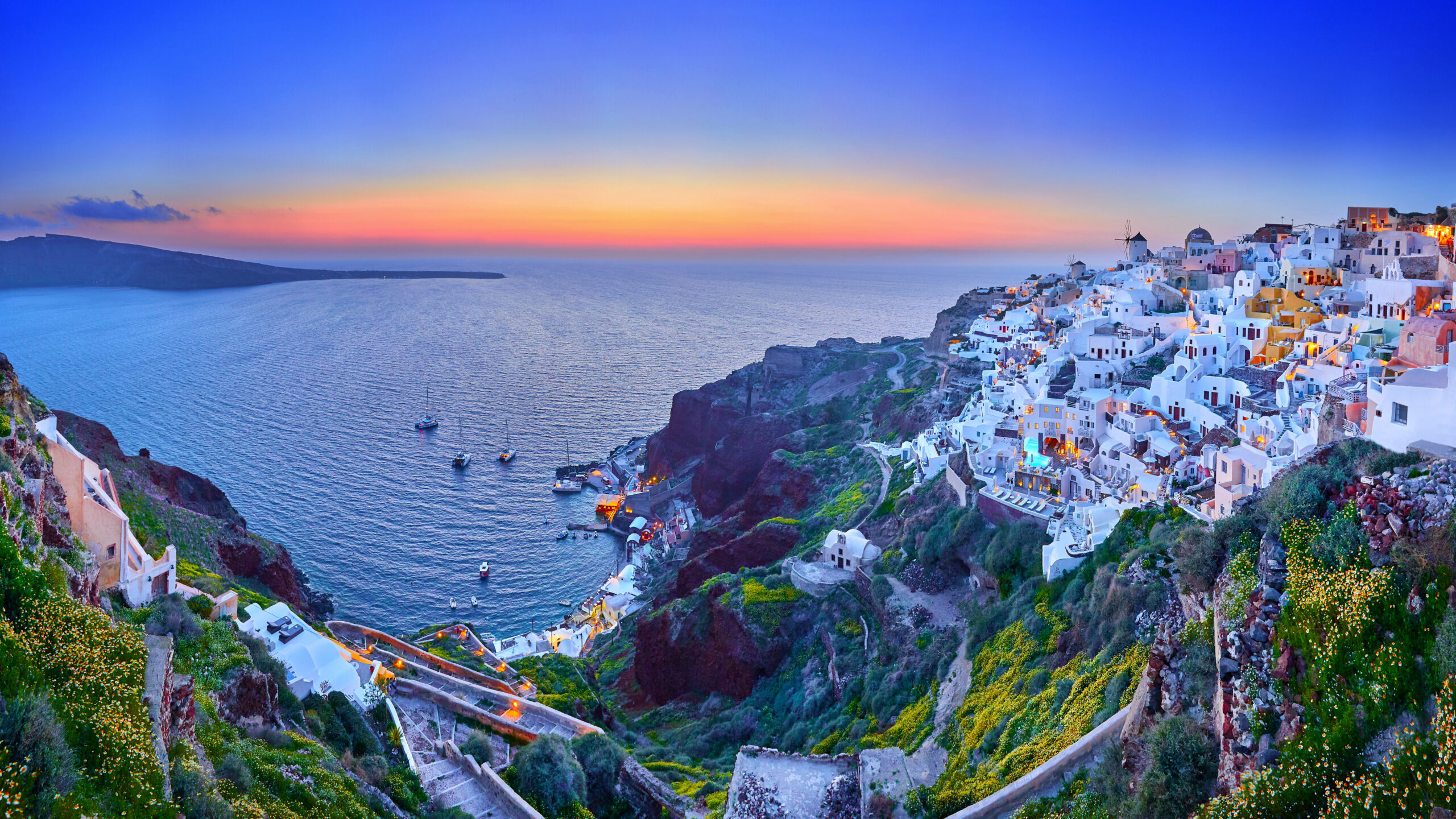 The village of Oia on the island of Santorini, Greece
