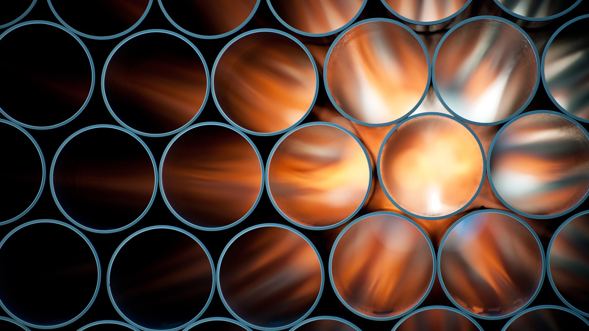 Industrial pipes in warehouse
