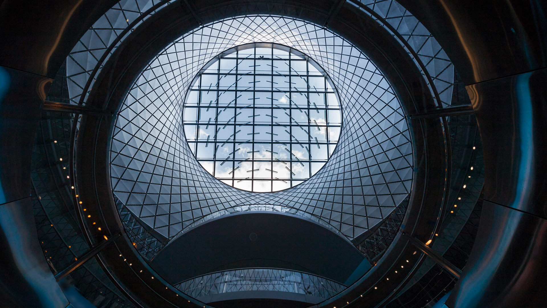 Fulton Center at Fulton Street Subway station in Lower Manhattan, New York City, USA