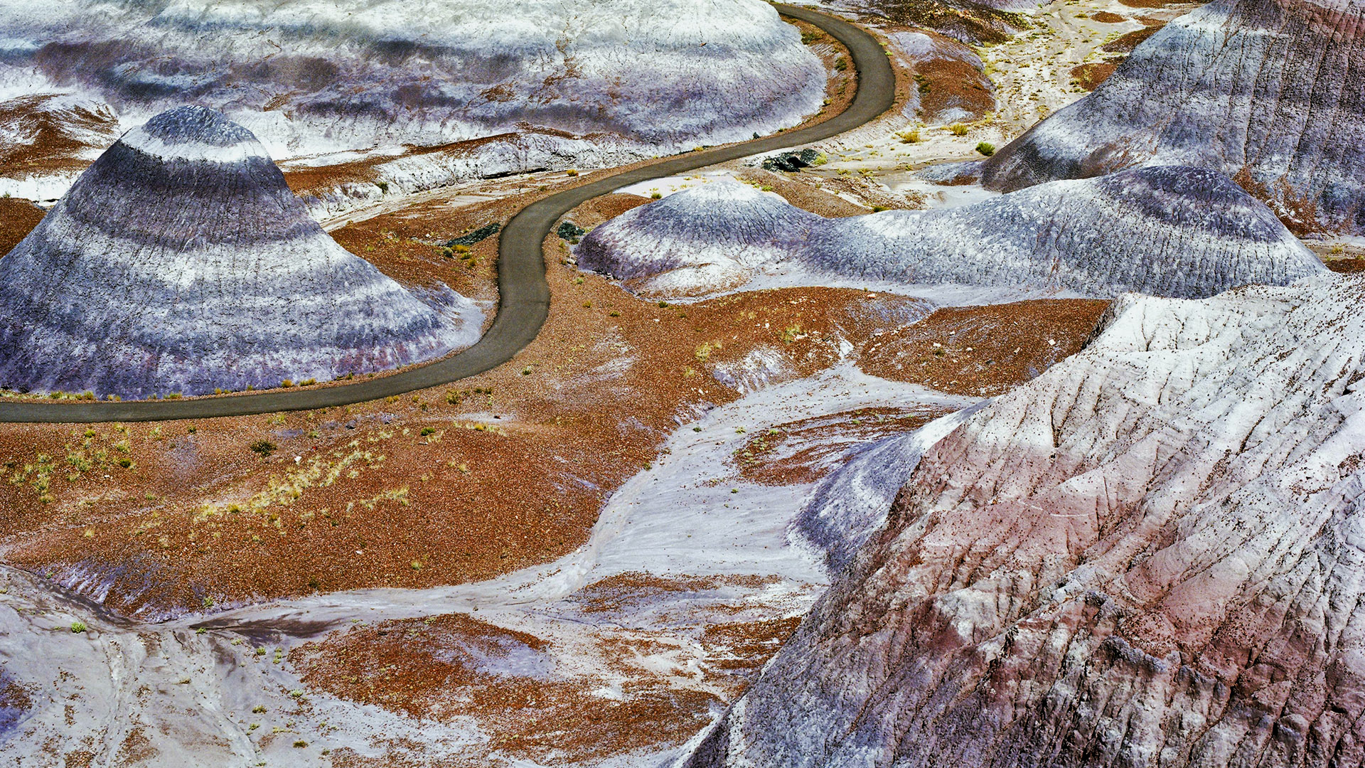 Painted Desert Blue Mesa in Petrified Forest National Park, Arizona, USA