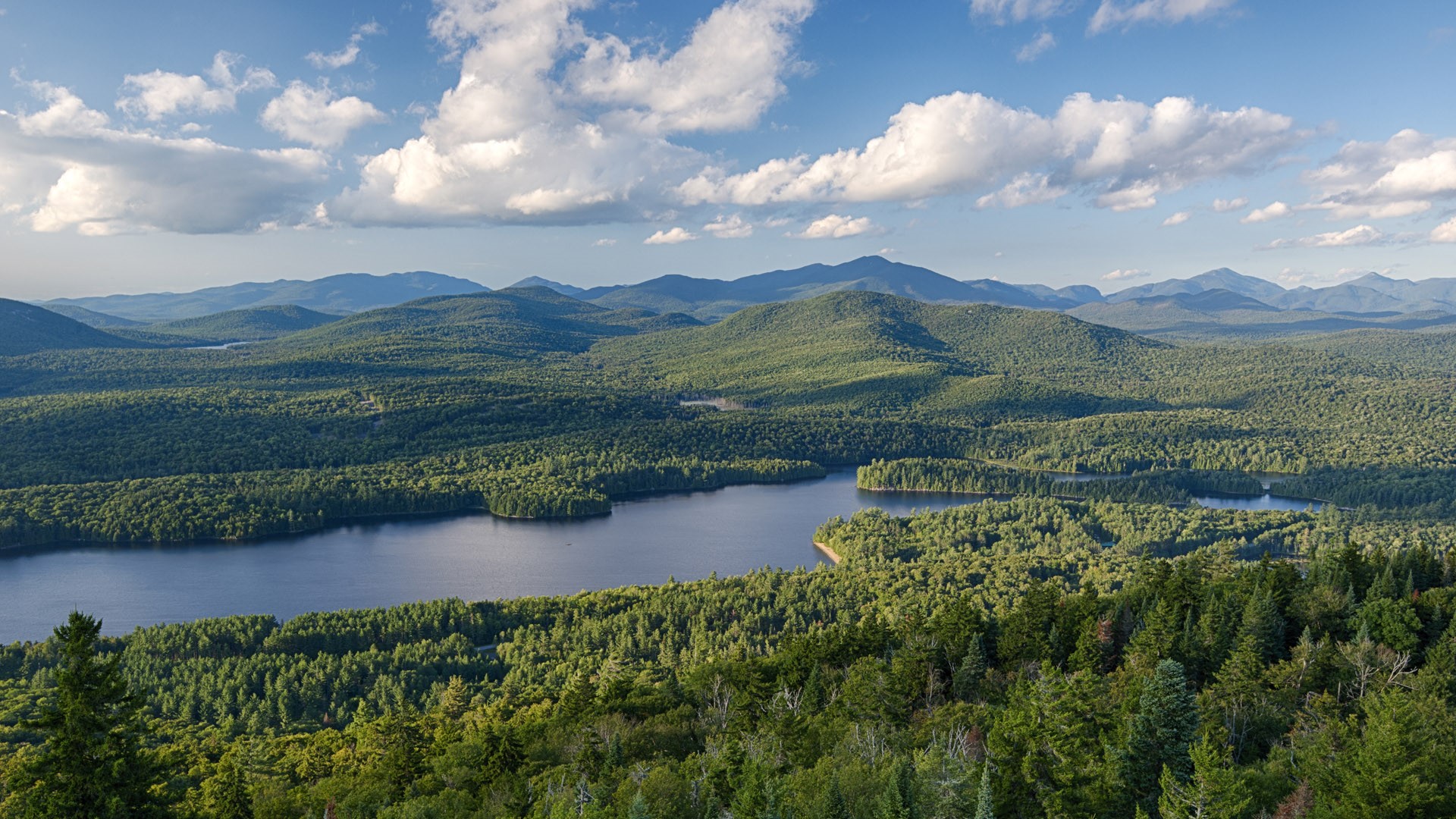 Scenic view from Goodnow Mountain, Adirondack Mountains, New York State, USA