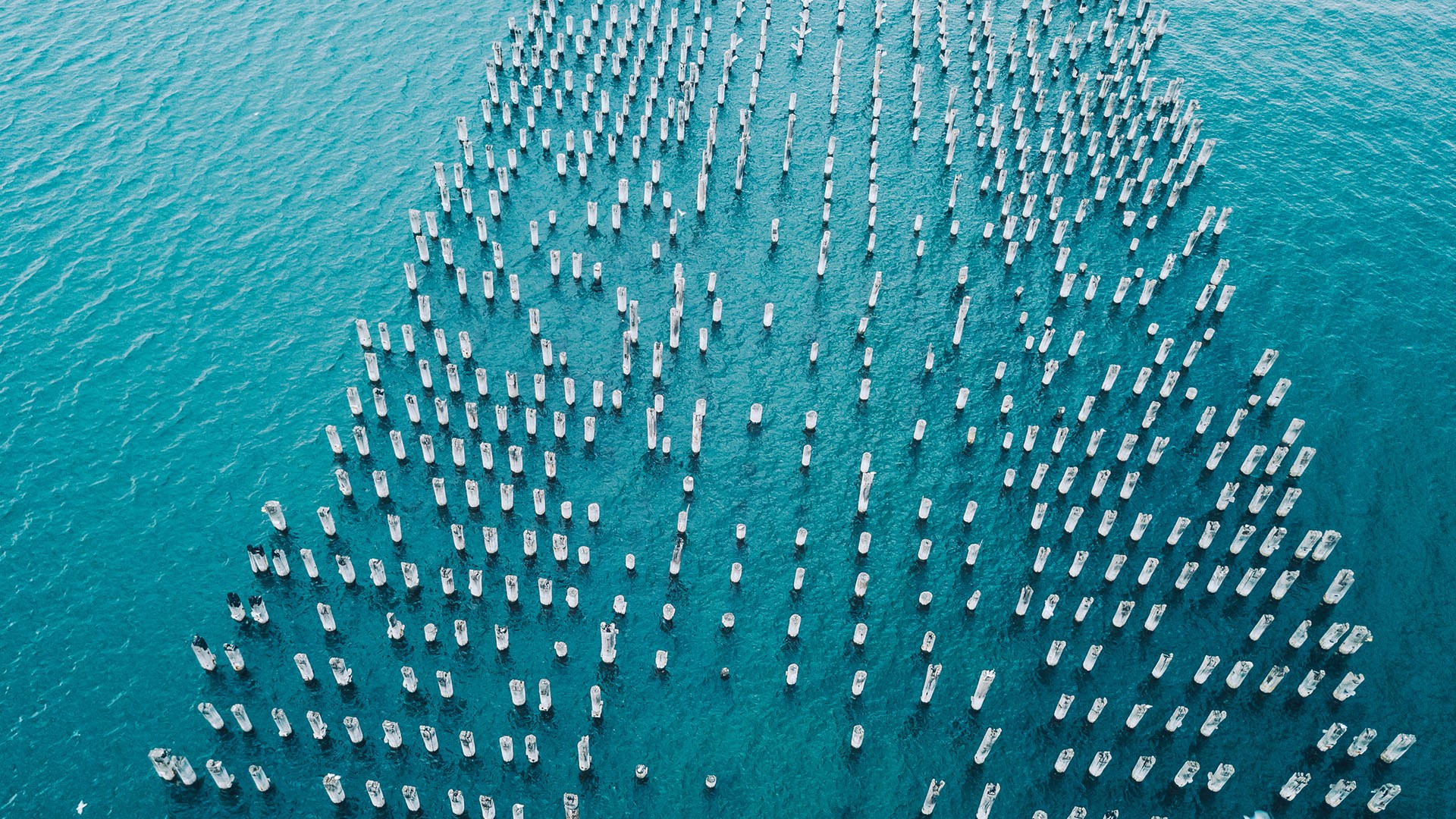 Aerial view of the old famous Princess Pier at Port Melbourne, Victoria, Australia