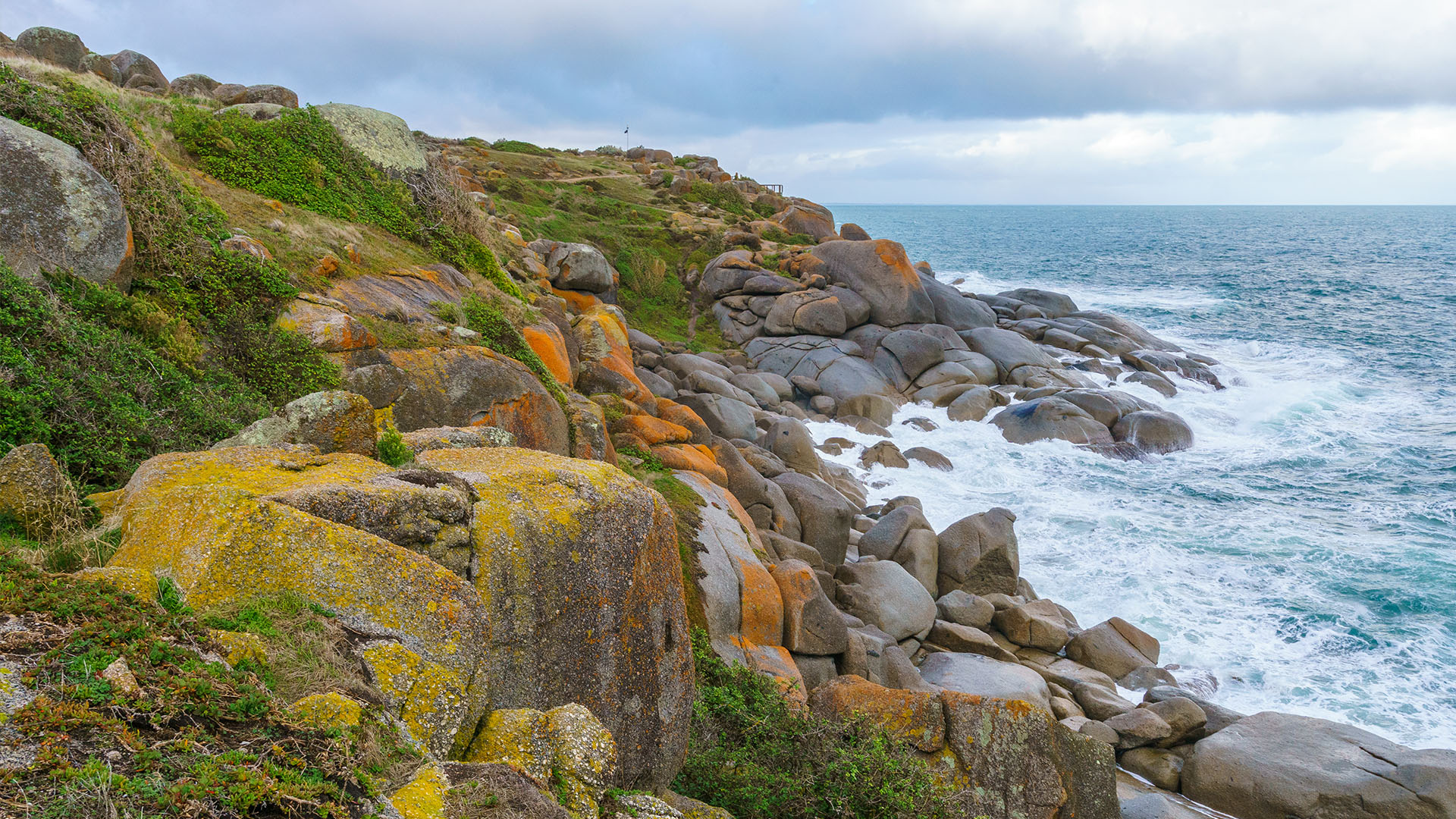 Coast shot of Granite Island in south Australia
