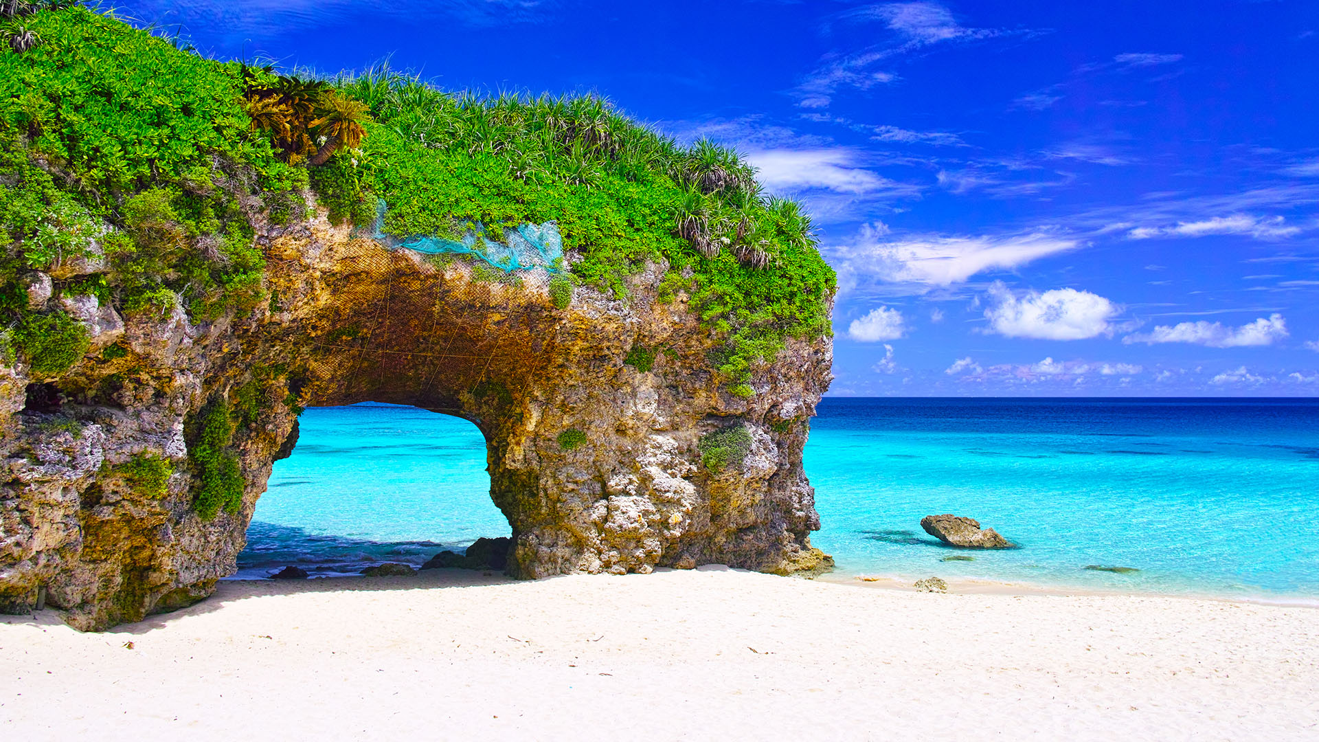 Sunayama beach on Miyakojima island in summer, Okinawa, Japan