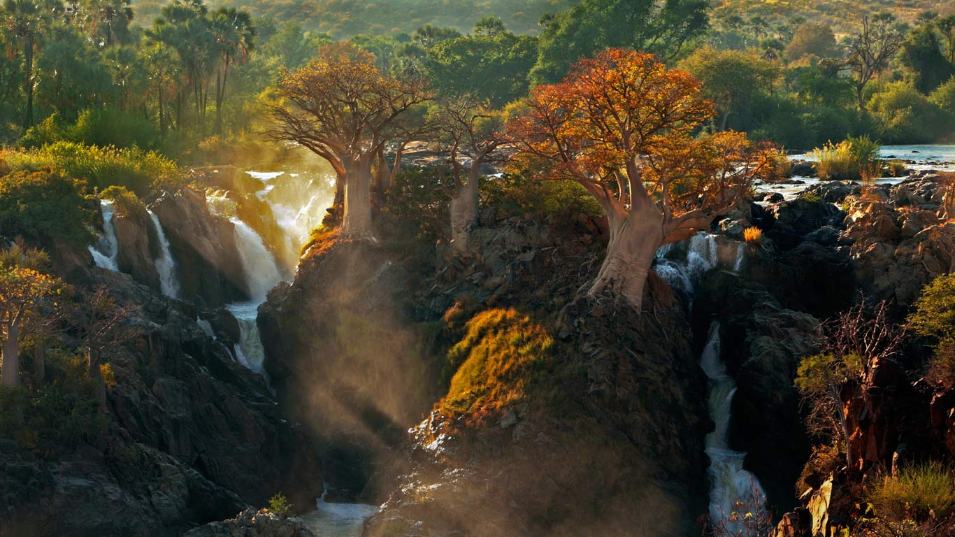 Epupa Falls between Angola and Namibia
