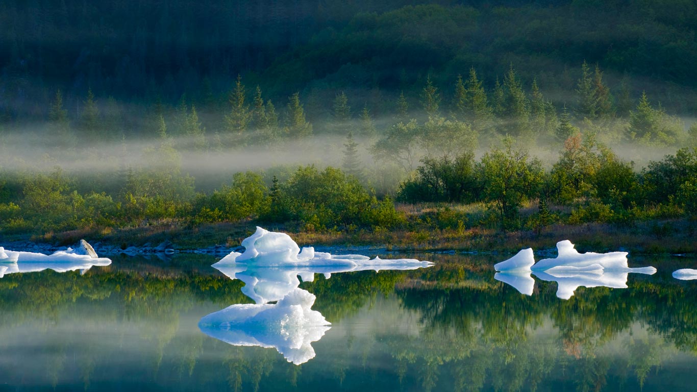 Bear Glacier Lake in Kenai Fjords National Park, Alaska