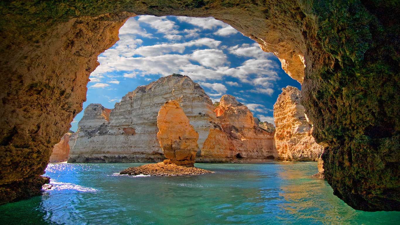 Natural arch at Ponta da Piedade, near Lagos, Portugal