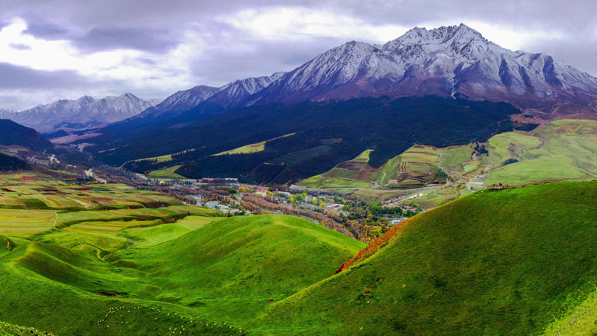 Landscape with Zhuo'er mountain, Qilian, Haibei, Qinghai, China